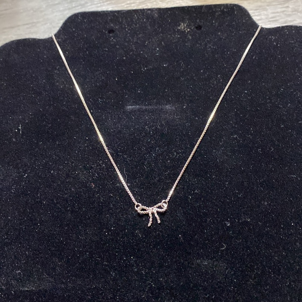 Maurice’s Elegant Silver Tone Necklace with Bow Pendant - Picture 2 of 11
